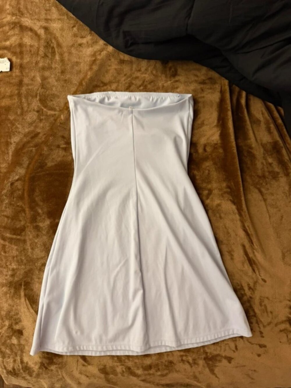 Light blue strapless dress